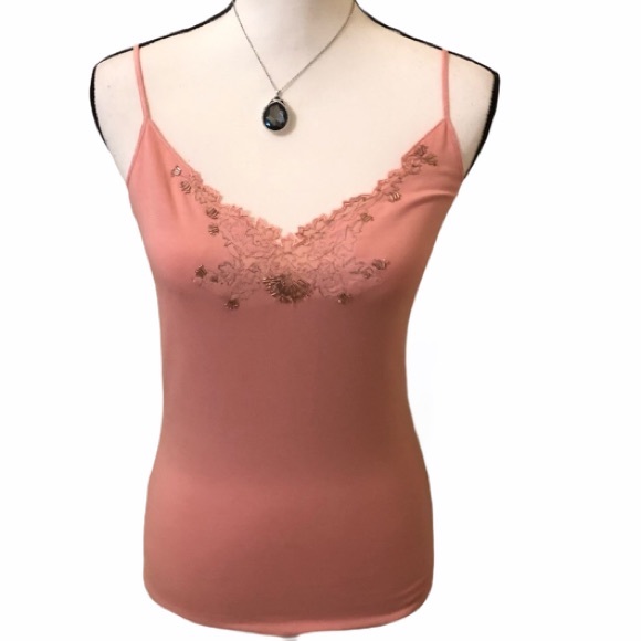 Express Tops - EXPRESS Peach Camisole Beaded Detailing Small